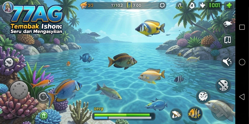 Tampilan seru gameplay Tembak Ikan di 77AG.