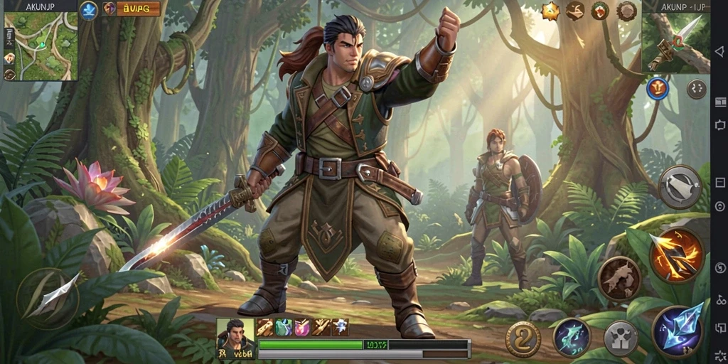 Tampilan menarik dari gameplay RPG yang mendebarkan di AKUNJP.