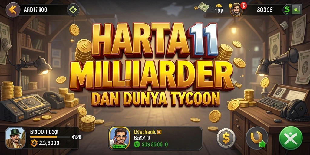 Screenshot HARTA11 menunjukkan pemain mengelola bisnis Tycoon.