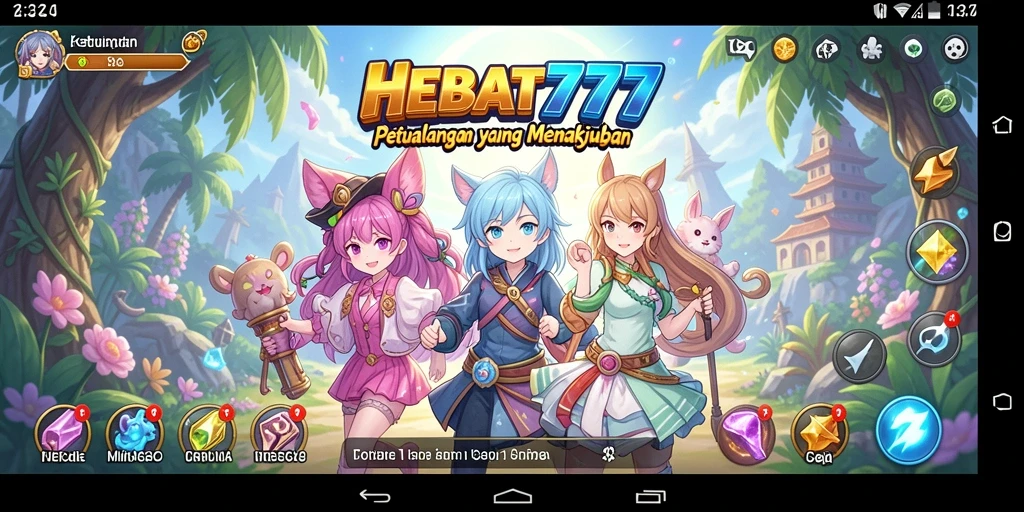 Tampilan gameplay seru HEBAT777 dengan karakter anime yang menawan.
