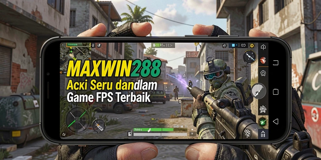 Screenshot menunjukkan aksi seru gameplay FPS di MAXWIN288.