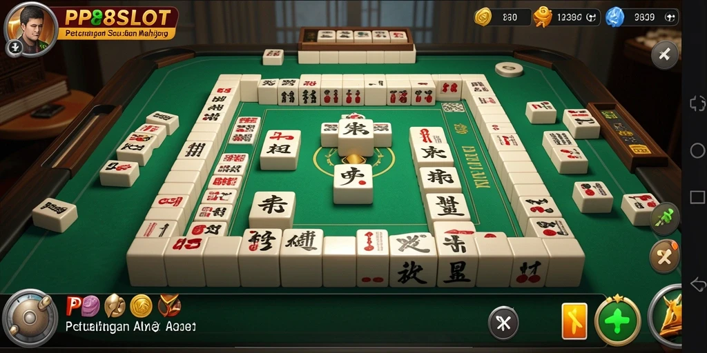 Screenshot gameplay PP8SLOT menampilkan keseruan mencocokkan ubin Mahjong.