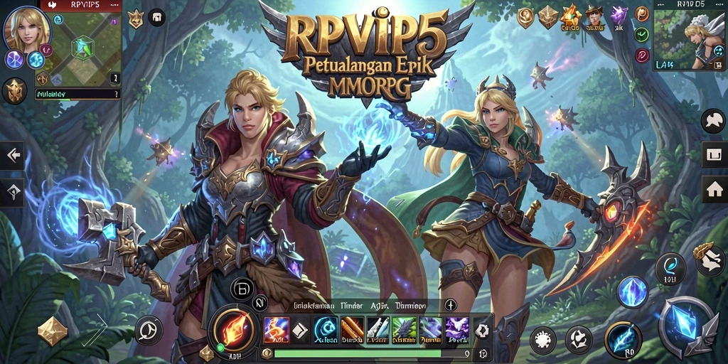 Tangkapan layar gameplay RPVIP5 menampilkan petualangan seru di dunia MMORPG.