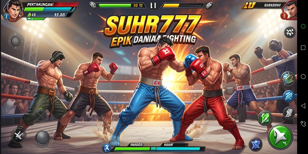Tampilan aksi spektakuler dalam gameplay Fighting SUHU777.