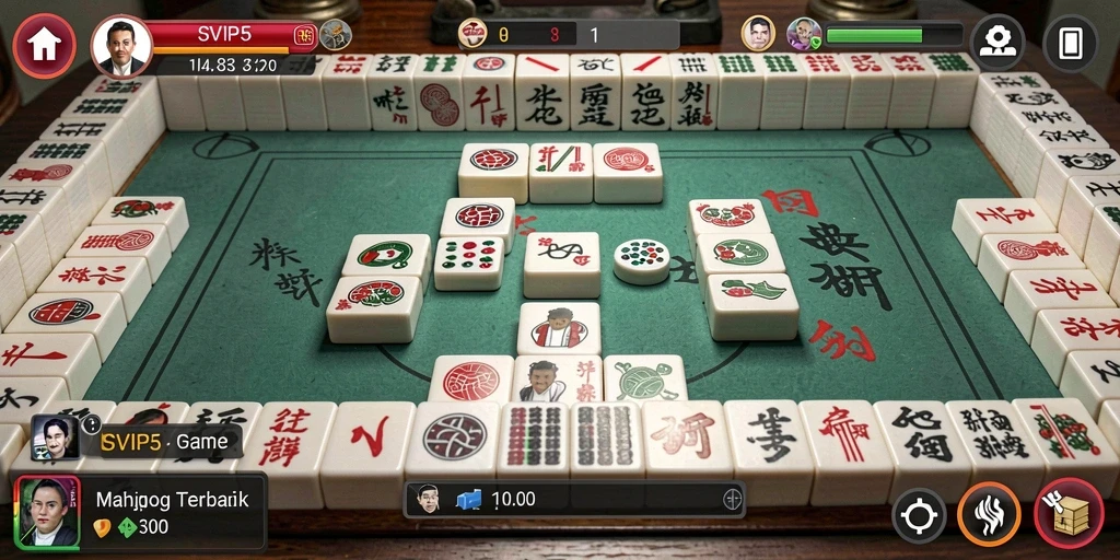 Screenshot gameplay SVIP5 yang menampilkan keseruan permainan Mahjong.