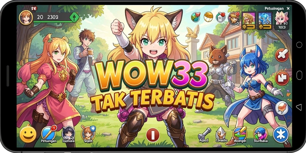 Tampilan menarik dari gameplay WOW33 dengan karakter Anime yang ikonik.